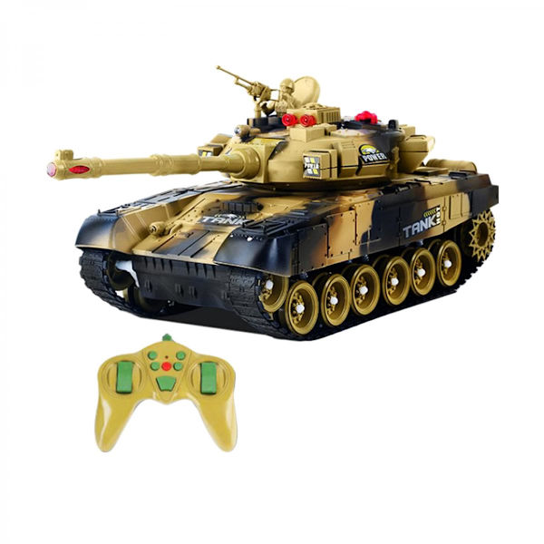 13\" RC Militär Tankbil Fjärrkontroll Tank Leksak Present Till Flickor Pojkar Brun