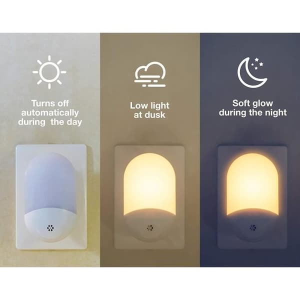 Barnenattlampe - LED - Veggkontakt - Automatisk lyssensor
