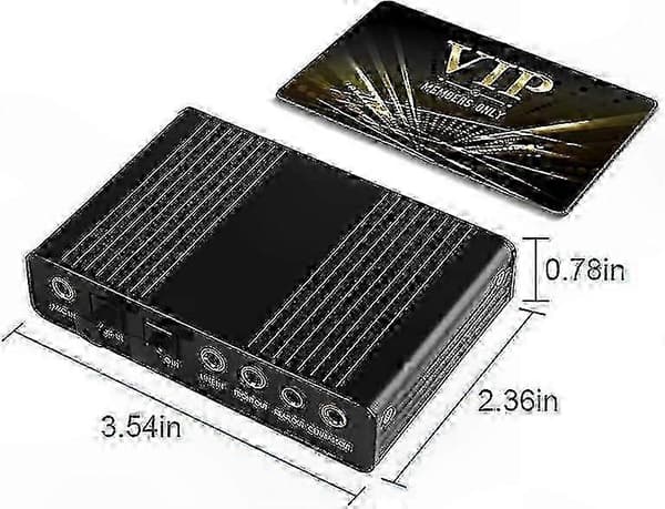 6-kanals 5.1 Surround USB 2.0 lydadapter med optisk S/PDIF for PC bærbar opptak