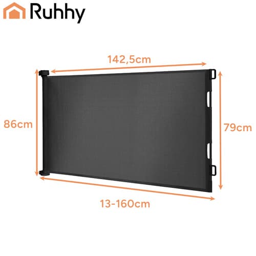Extendable Safety Gate 160 cm - Roll Gate for Children & Pets