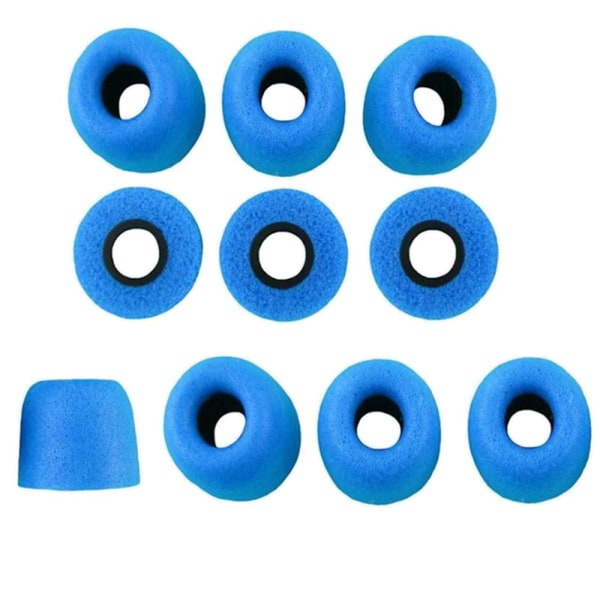 Memory Foam Tips med brusreducering, 10 delar, Medium Blue, 9,9 mm