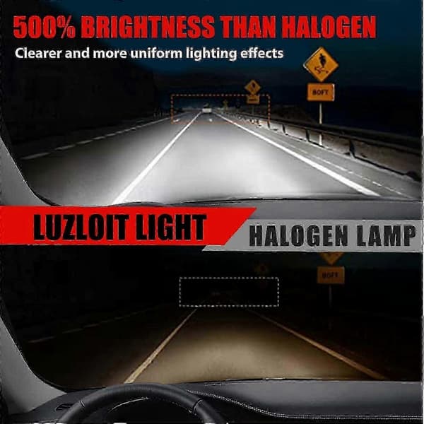 6000K H13 LED-pærer - 500% lysere halogenopgradering (Plug & Play, fejlfri)