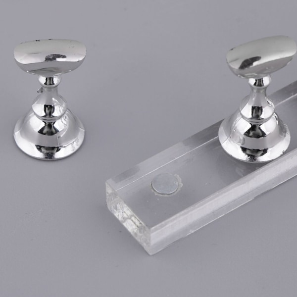 Set Akryl Magnetiska Nagel Kristall Tips Konst Övning Display Ställ