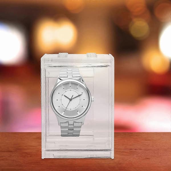 4st Klocklåda Transparent Klockpresentlåda Smyckeslåda Organizer kompatibel med Hemresor
