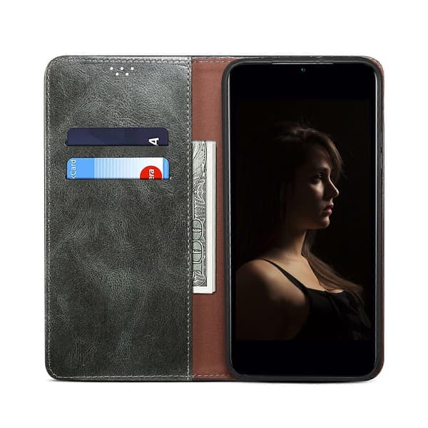 [RM] Lædertelefonetui til Huawei nova 9 SE Green