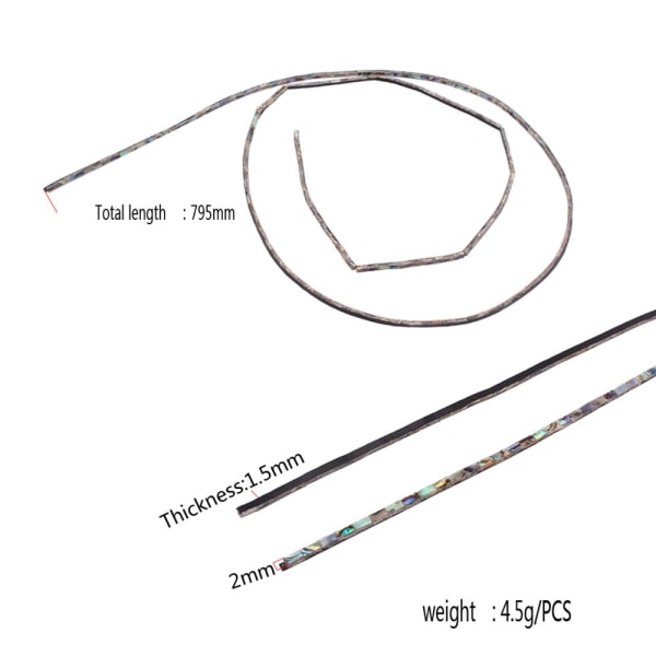 2 Stycken Abaloneskal Gitarrbindning Purfling Strip För Mandolin Luthier Verktyg