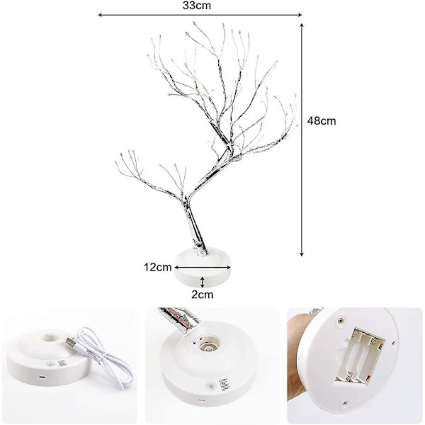 Bordslampa Bonsai Träd Lampa Konstgjort Träd LED-Lampa, 8 Lägen 20/50cm 108l Skrivbords LED-Lampa Söt Rumsdekor, För Hem/Bröllop/Fest/Festival/Jul