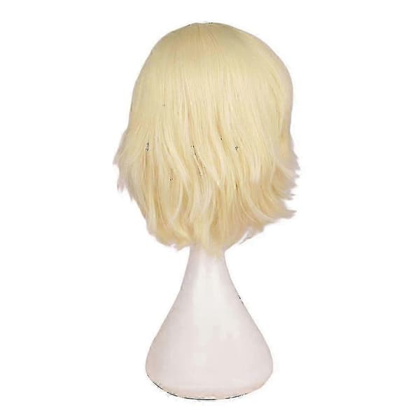 [RM] Moderne kort lige cosplay-kostumeparyk til mænd beige