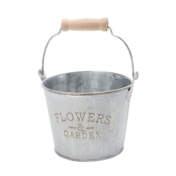 Shabby Chic Galvaniserad Metall Järn Blommor Växter Hink Blomkruka Vas 1