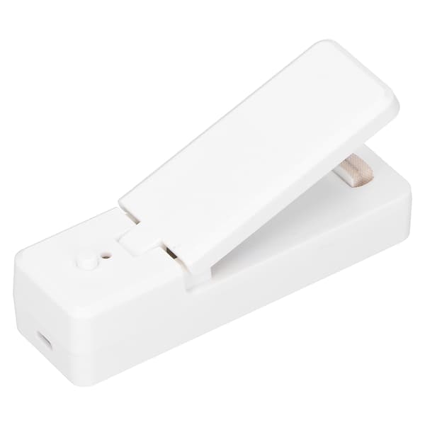 Bærbar mini USB genopladelig madposeforsegler til snacks og nødder hvid