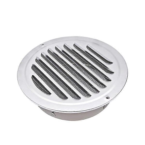 Rund ventilationsrist, ventilationsrist i rustfrit stål, med netventilation, rund ventilationsrist til udstødningsrør