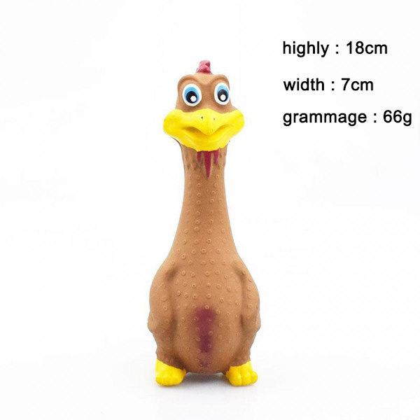 Gummikyckling Skrikande Gnällande Valptugg Leksak Kläm Svart 18x7cm