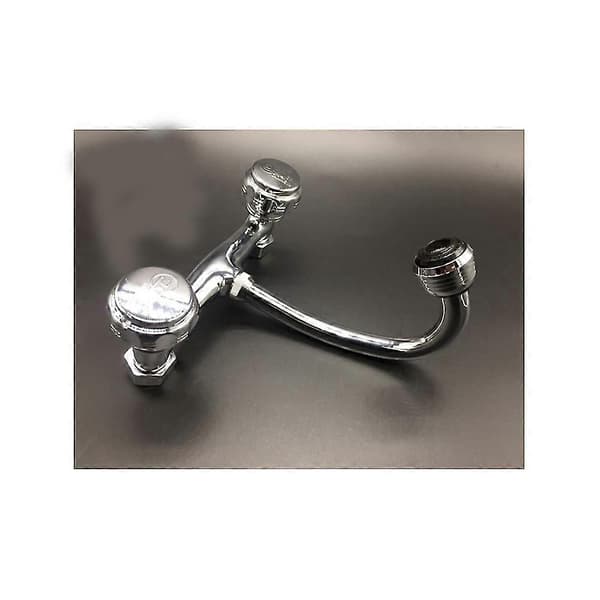 Väggmonterad köksblandare med 2 vred, svängbar hög böjd pip, silver 20*18 cm