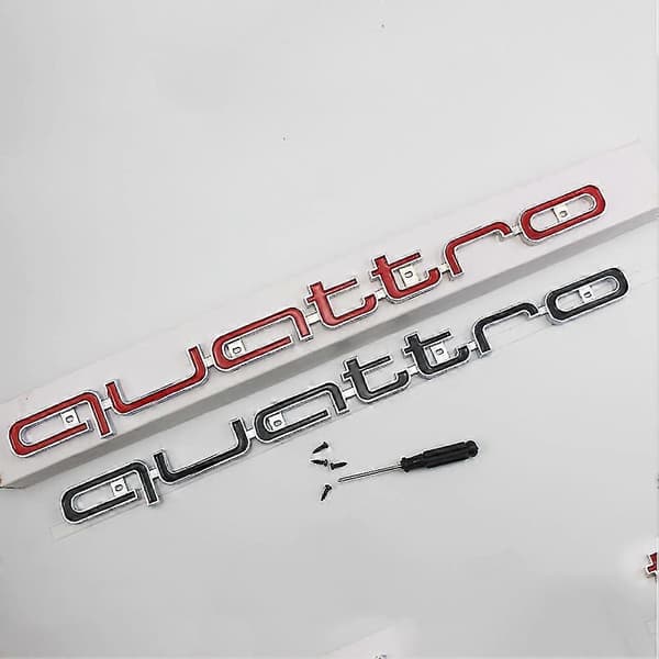 Cool Quattro Logo Emblem Bilmærkat Frontgrill Nedre Trim Kompatibel med Aud-i A6 A7-Perfekt