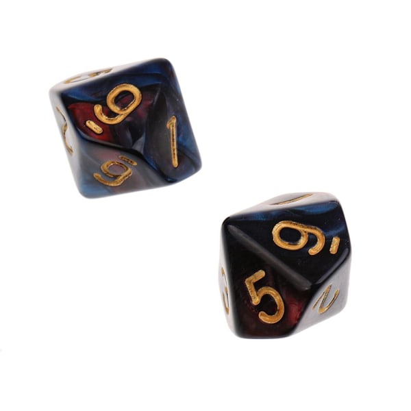 10 st 10-sidiga tärningar d10 polyedriska tärningar för dungeons and dragons bordsspel Röd Blå