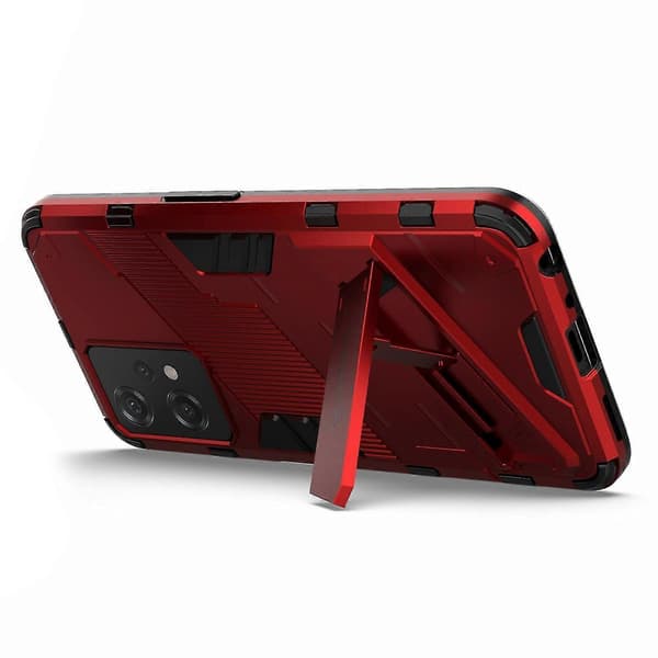 For OnePlus Nord CE 2 Lite 5G telefondeksel støtteben TPU + PC støtsikkert robust panserdeksel Red Style D OnePlus Nord CE 2 Lite