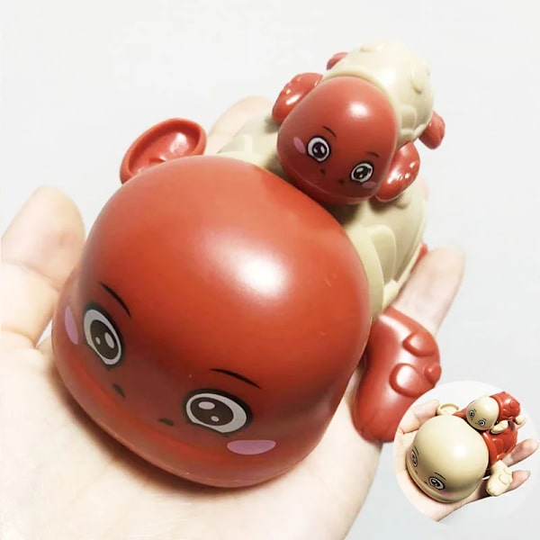Badleksaker Baby Söt Simmande Sköldpadda Val Pool Strand Klassisk Kedja Urverk Vattenleksak För Barn Vattenleksaker 1pcs Red tortoise