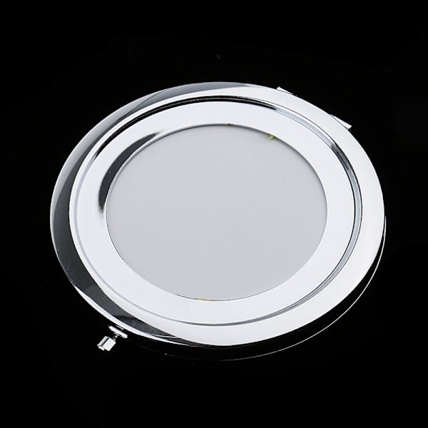 2 st Reseportabla Dubbla Fickor Kompakt Sminkspegel Set Silver