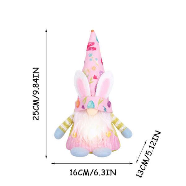 Påskdag Ljusslinga Docka Hänge Hem Högtid Dvärgprydnad Docka Högtidsprydnad Påskdocka Ornament Högtidsfönsterdekoration Tomte Pink