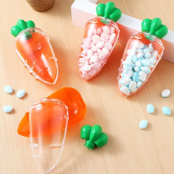 5 st/ set påskmorotsbehållare plastgodislåda morotsformad påfyllningsbar snacksbehållare Deep Sapphire