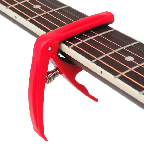 Snabbt Byte Kapodaster för Akustisk/Elektrisk Gitarr Ukulele Universal Röd