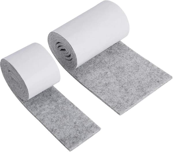Selvklebende møbelputer i filt 2 ruller (100 * 10cm+100 * 5cm) Sklisikre møbelputer, -Adlala