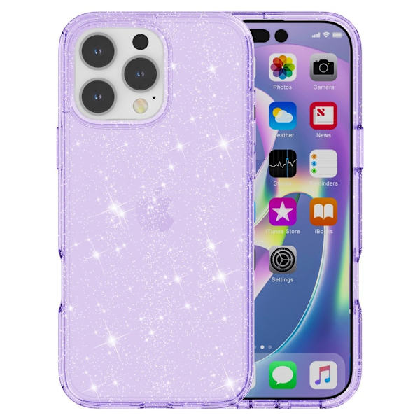 iPhone 16 Pro Kuori Glitteri Violetti 40