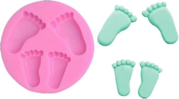 Silikonform för bakning i form av babyfotavtryck, chokladform i silikon