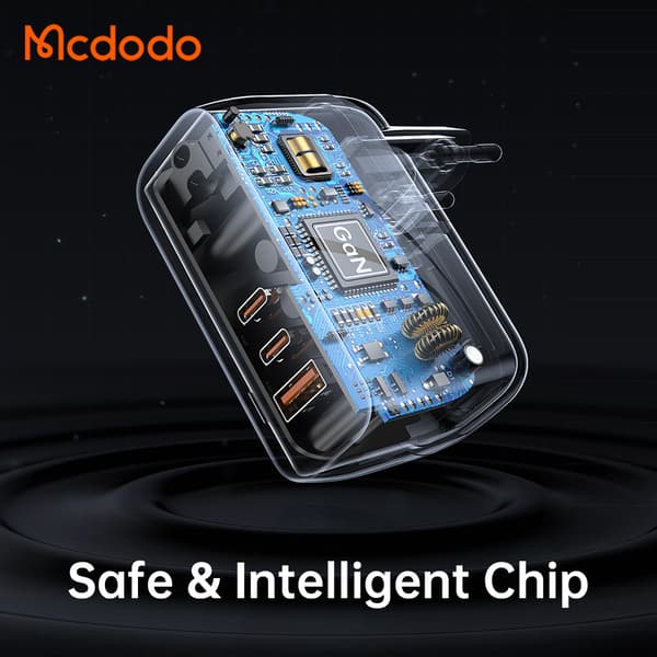 McDodo CH-0291 USBC+USB GaN væglader, PD, 65W, sort
