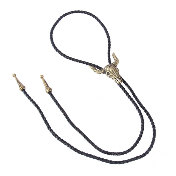 bolo tie läder slips western western dödskalle läder slips