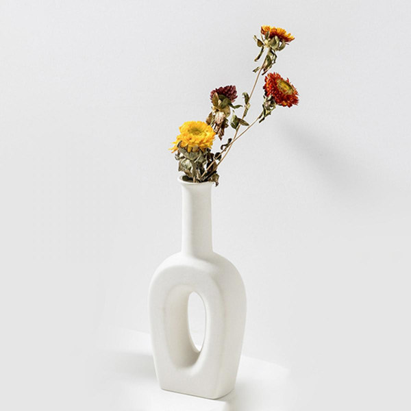 Nordisk Minimalism Oregelbunden Keramisk Vas Konstutställningslokal Blomvas Stil G