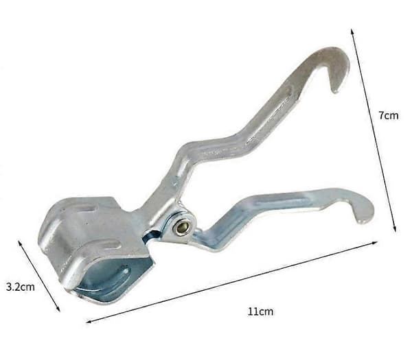 Campingclips, sæt med 4, til teltstænger, metal, clip-on tøjstativ, sølv