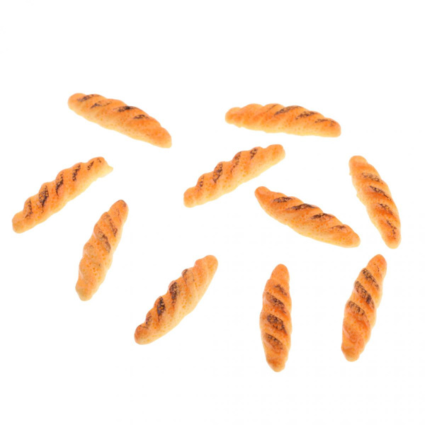 10 st 1/12 Skala Dockhus Miniatyr Bageri Bröd Mat Puff Bröd