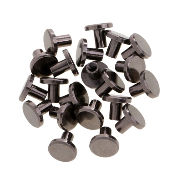 20 set 8 mm runda nitar Skruvbultar Chicago Screws Leather Craft Black