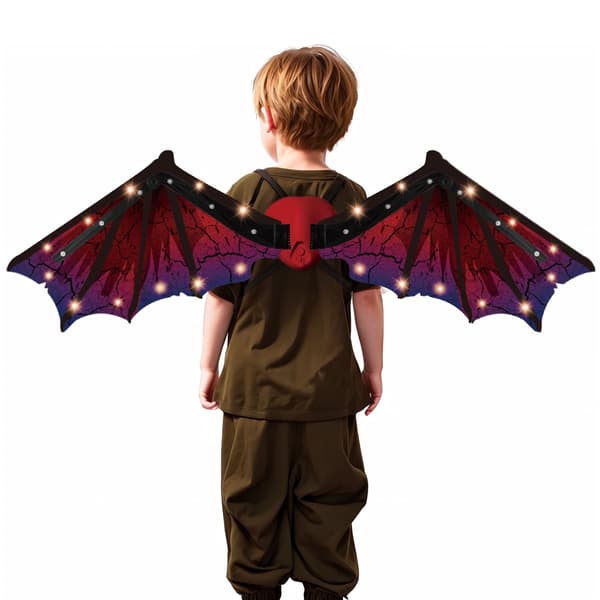 [RM]Electric Luminous Wings, Moving Dragon Wings Flapping with Sound Effects (Black)
