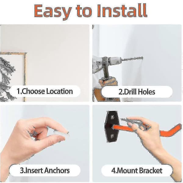 [RM]4 pcs Garage Hooks Heavy Duty Wall Mount, Tire Storage System With Non-slip, Hang Heavy Tool