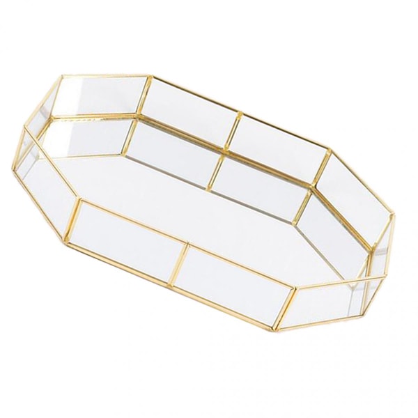 sminkförvaring i glas smyckesbricka bord suckulenter växter polygoner s