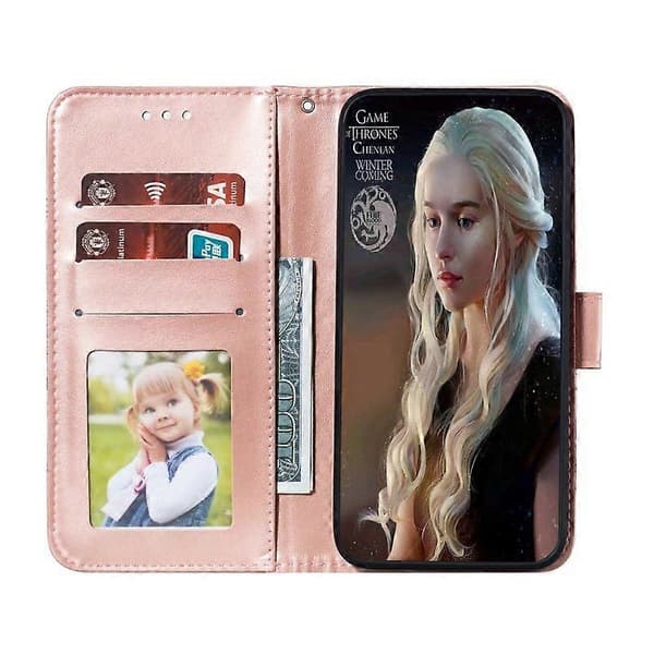 [RM] Lædertelefonetui til Motorola Edge 40 Neo Rose Gold