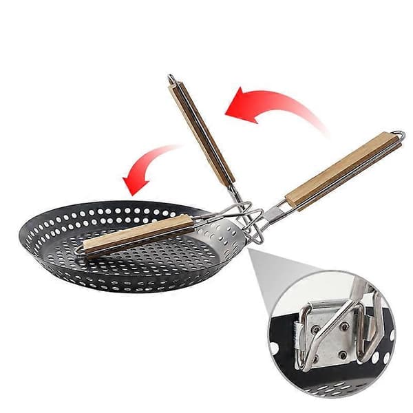Sammenklappelig multifunktionel udendørs grillpande i jern black