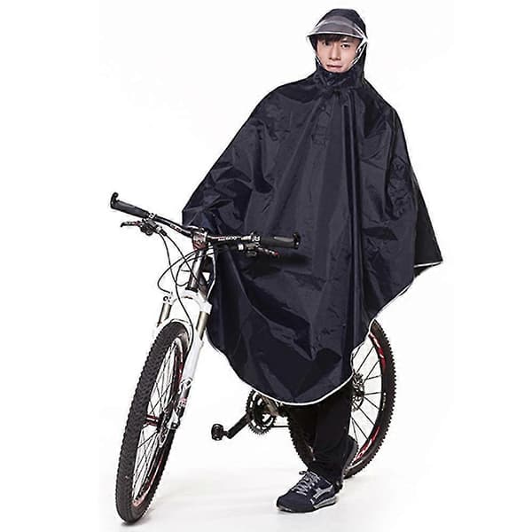Vanntett regnponcho sykkel regnkapper lett gjenbrukbar Dark blue