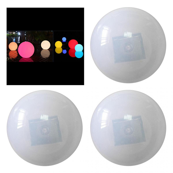 3 st 85mm Diameter LED Flytande Boll Lampa Vit Färg Pool Damm Dekorationsljus