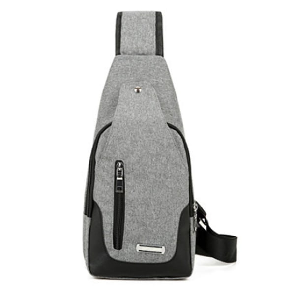 1 st Kompakt Crossbody-ryggsäck och dagväska Multifunktionell bröstväska Gray