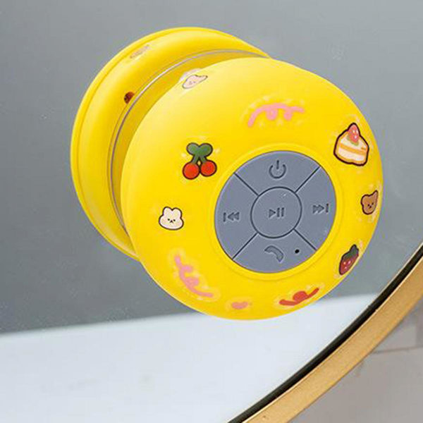 Portabel Vattentät Trådlös Bluetooth Badrum Dusch Högtalare Gul
