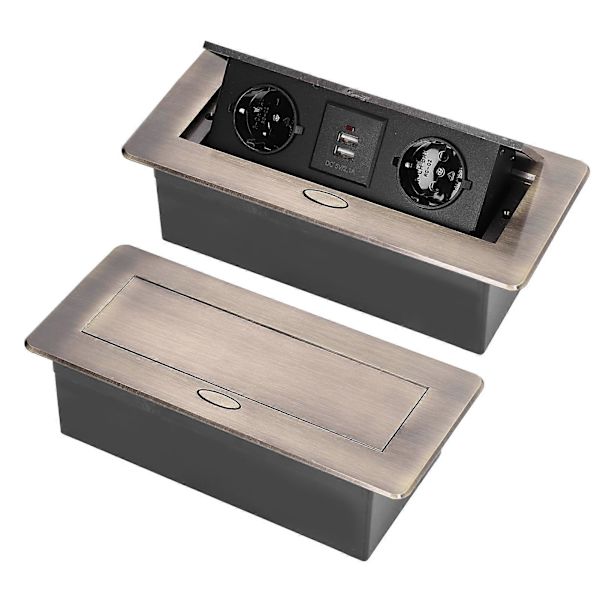 [RM][LCS] Desktop Socket Dual USB AC250V Outlet Slow POP UP Hidden Table Socket for Office Home Desk