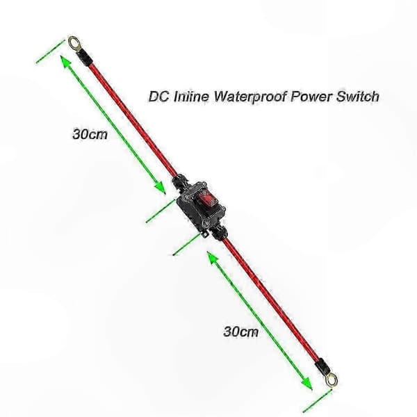 12V DC Inline Ledningsafbryder med Dobbelt Side Ledningsføring 25A DPST Tænd/Sluk Afbryder IP67 Vandtæt Tilslutningsafbryder til 12-24V DC