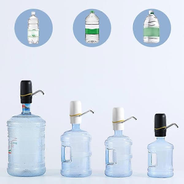 Elektrisk dricksvattenpump Bärbar vattendispenser Universal USB-laddning Vattenflaskpump för 2-5 Gallon svart