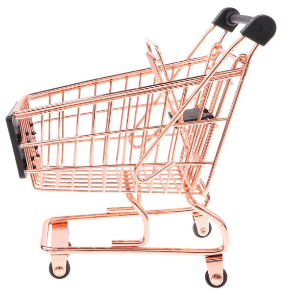 Mini Metall Shoppingvagn Leksak Barn Låtsaslek Roséguld M