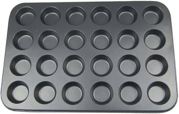 2-pak Mini Muffin Former til 24 Muffins, Mini Bageplade til Muffins, Mini Cupcake Former, Muffin Bageform, Non-Stick Belægning, Carbo