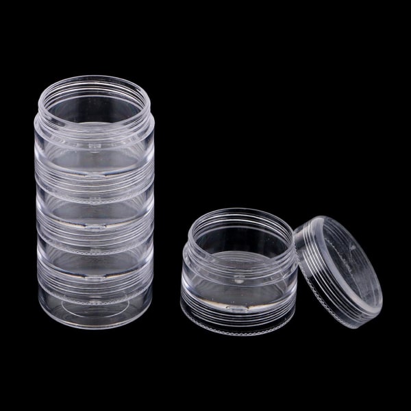 20x Set 5-lagers Plast Frö Pärlbox Fodral Organizer för Förvaring Pärlor Örhängen Halsband Cabochon