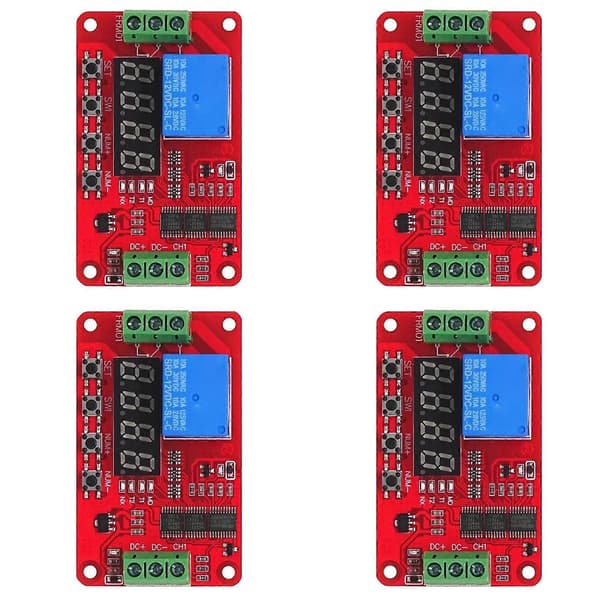 4X DC 12V 1-kanals relämodul FRM01 Multifunktionsrelä Loop Delay Timer Switch Självlåsande Timing Board